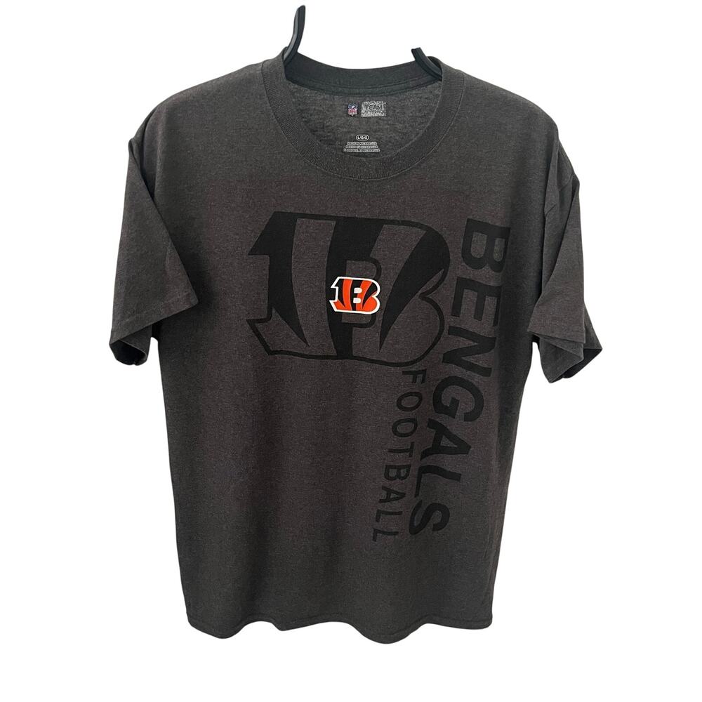 Cincinnati Bengals NFL Team Apparel T Shirt Men’s L Gray Logo Football